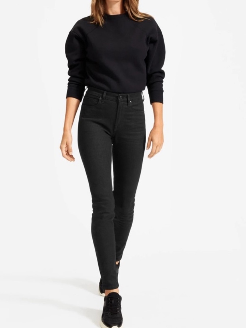 Everlane Black Stretch Denim High-Rise Skinny Jeans Waist 27